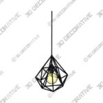 EGLO Carlton 1-Light Pendant Light Lamp in Black - 3D Decorative