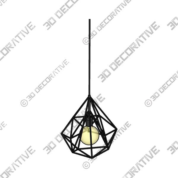 EGLO Carlton 1-Light Pendant Light Lamp in Black - 3D Decorative