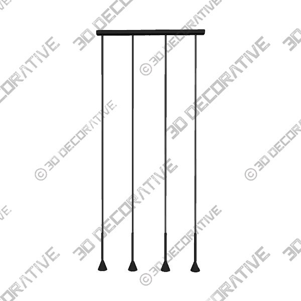 Eglo Cortaderas 4-light Matte Black Linear Pendant with Gold - 3D Decorative