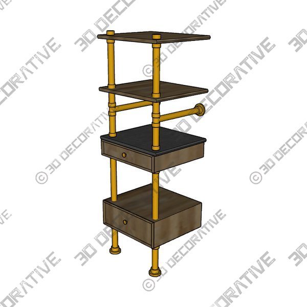 ELEMENTAL CLASSIC STORAGE SET WITH STONE SHELF - 3D Decorative