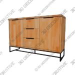 Fessler 47.24” Wide 3 Drawer Sideboard - 3D Decorative