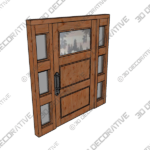 Fine Art Craftsman Entrance: Solid Wood Door With Custom Sidelights – CD6246 - 3D Decorative