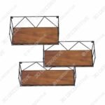 Floating Wall Shelves Set of 3, Black Metal Wire Hanging Rustic Storage Shelf Decor Organizer - 3D Decorative