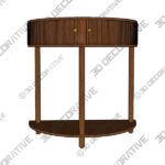 Fluted Half Moon Console Table - 3D Decorative