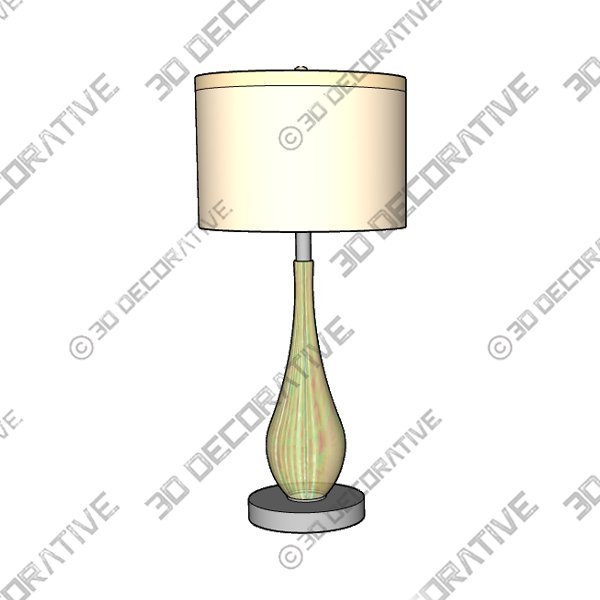 Glass Table Lamp for Bedroom Set of 2 - 3D Decorative