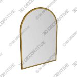 Gold Bathroom Mirror with Metal Frame - 3D Decorative