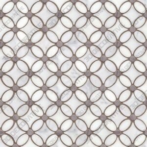 Gray and White Flower Marble Mosaic Tile - 3D Decorative