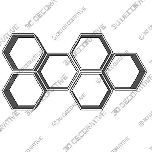 Hexagon Geometric Wall Shelves - 3D Decorative