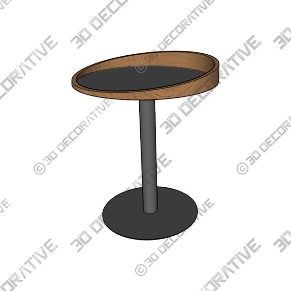 Hileman Tray Top Pedestal End TableĀ - 3D Decorative