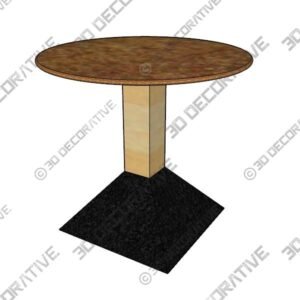 Italian Side Tables in Metal and Round Granite Tops - 3D Decorative