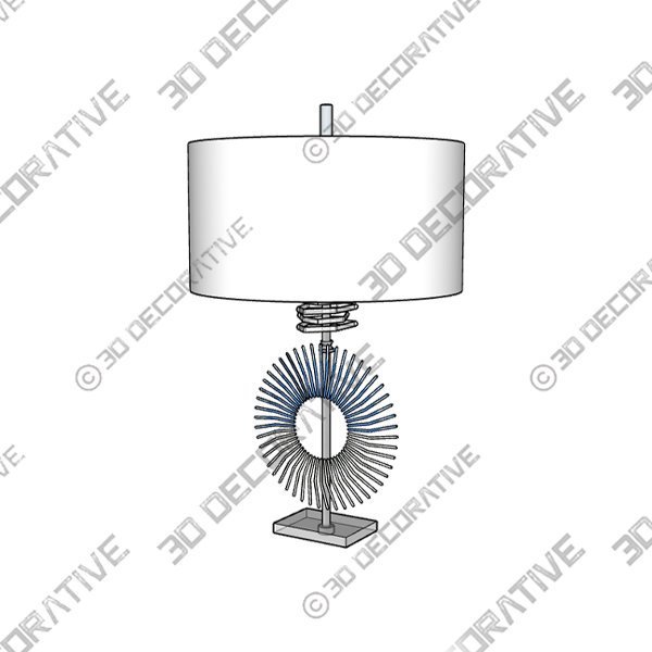 John Richard Clear-Cut Glass Column Table Lamp - 3D Decorative