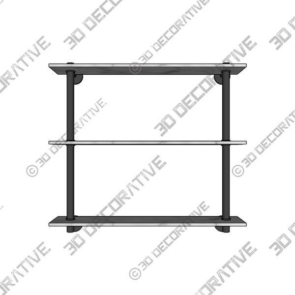 Linden Handcrafted Triple Tier Shelf - 3D Decorative