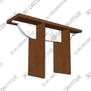 Marble Braced Solid Wood Console Table - 3D Decorative