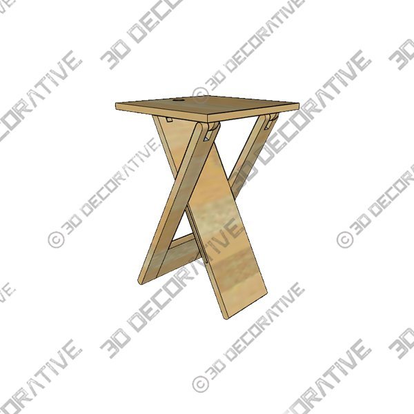 Mcallister 19.25” Tall Solid Wood Cross Legs End Table - 3D Decorative