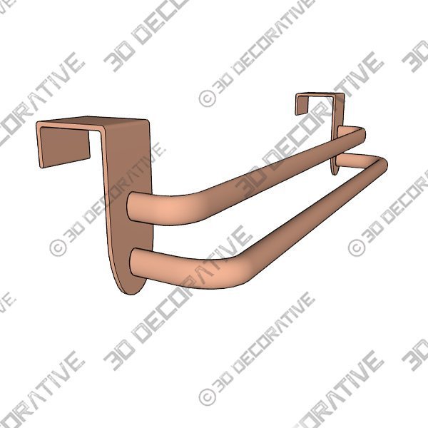 mDesign Metal Kitchen Over Cabinet Double Towel Bar Rack - 3D Decorative