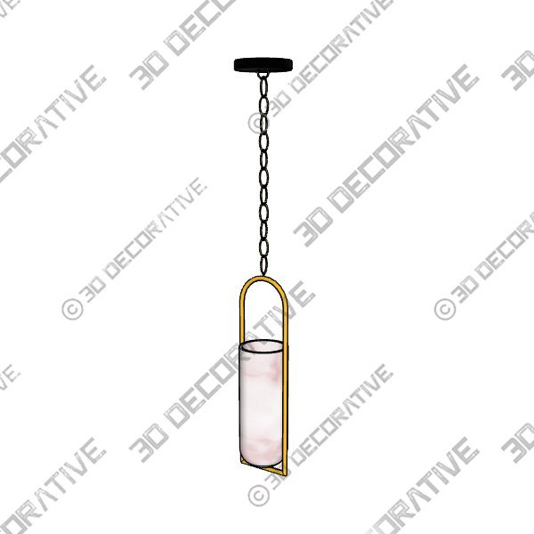 Melange Small Elongated Antique Brass with Alabaster Shade Pendant Light - 3D Decorative