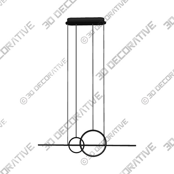 Light-1-5-4.jpg Minimalist Black Island light for Kitchen LED Hanging Light with Ring Shape - Steel Bar - 3D Decorative
