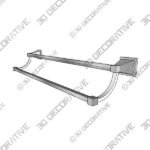 Boardwalk 24-Inch Double Towel Bar in Brushed Nickel - 3D Decorative