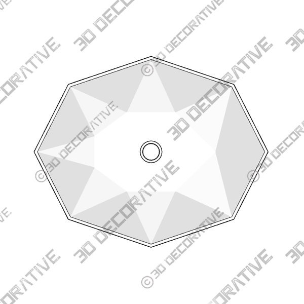 Brusque Glossy Ceramic Vessel Bathroom Sink with Overflow - 3D Decorative