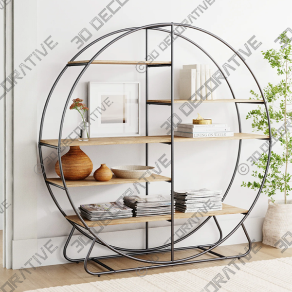 Bulle 61.75” H x 60.7” W Steel Etagere Bookcase - 3D Decorative