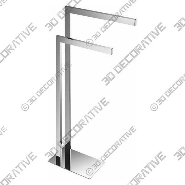 Chrome Floor Standing Towel Stand - 3D Decorative
