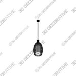 EGLO USA Razoni 1-Light Lamp Pendant in Black - 3D Decorative