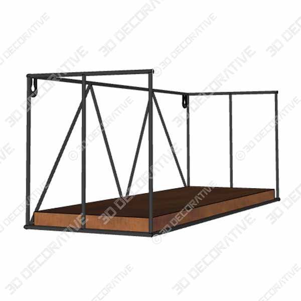 Floating Wall Shelves Set of 3, Black Metal Wire Hanging Rustic Storage Shelf Decor Organizer - 3D Decorative