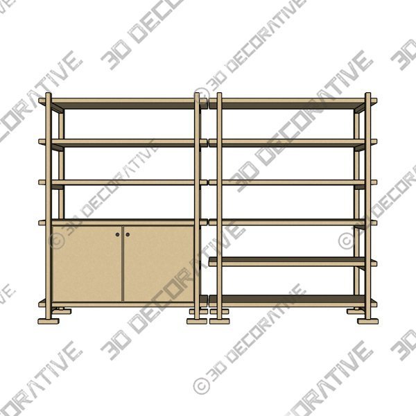 Haldeman Storage and Open Bookcases, Set of 2 by Leanne Ford - 3D Decorative