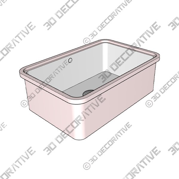 Lacava Semi-recessed porcelain Bathroom Sink - 3D Decorative