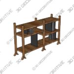 Bookcase-3-7.jpg Orizaba Two Sided Bookcase Module B, Wood and Aluminium, Contemporary Design - 3D Decorative