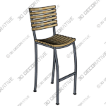 Outdoor Acacia Wood Dining Chairs - 3D Decorative