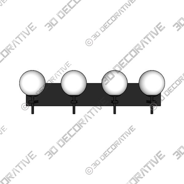 Ralbay Matte Black Bathroom Vanity Lights 4-Light Mid Century Modern Bathroom Light Fixtures Over Mirror - 3D Decorative