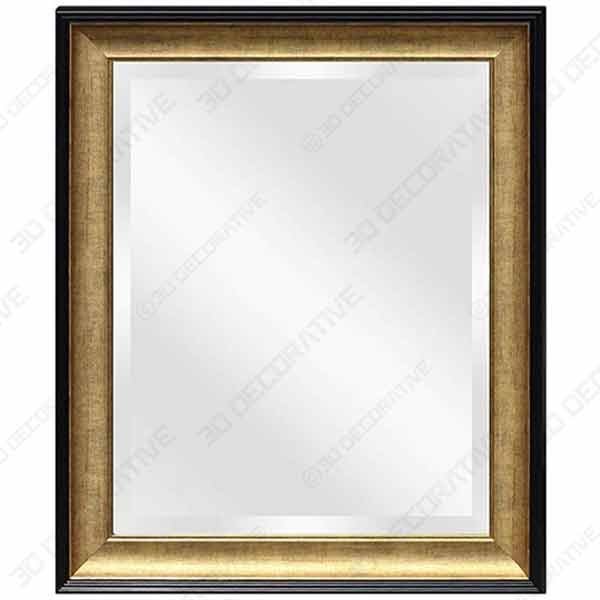 Wall Beveled Mirror Framed – Bedroom or Bathroom Rectangular Frame - 3D Decorative