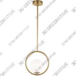 Adrienna Aged Brass with White One-Light Pendant - 3D Decorative