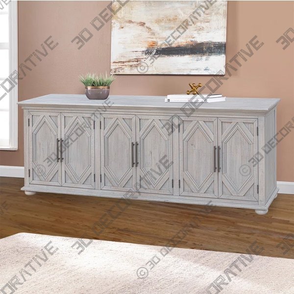 Delmy Solid Wood Cabinet - 3D Decorative