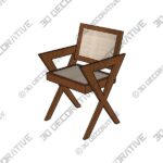 EICHHOLTZ AUGUSTIN DINING CHAIR - BROWN - 3D Decorative