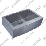 F33C Loft 33" x 22" Farmhouse Kitchen Sink with Grid and Strainer - 3D Decorative