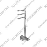 Free Standing Chrome Towel Stand - 3D Decorative