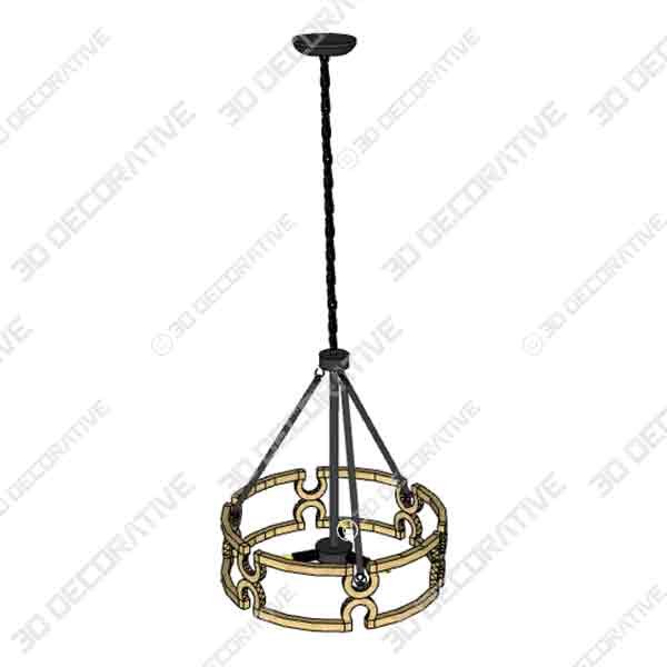 ISURAUL Rustic Drum Chandelier - 3D Decorative