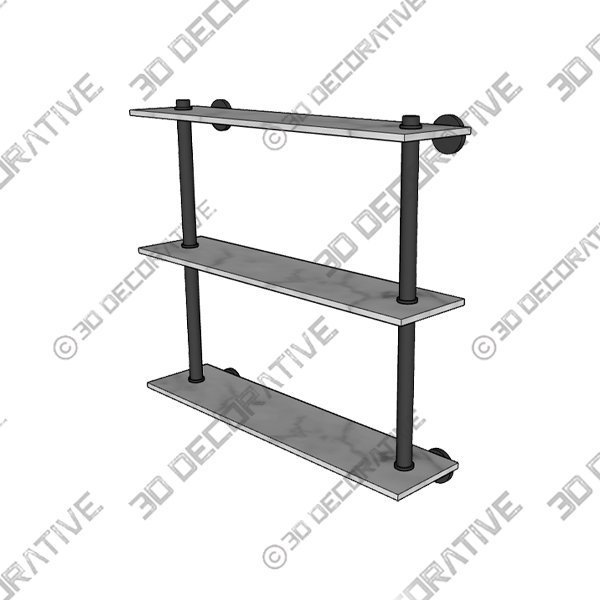 Linden Handcrafted Triple Tier Shelf - 3D Decorative