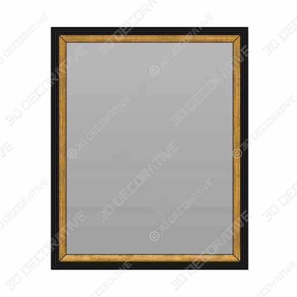 Wall Beveled Mirror Framed – Bedroom or Bathroom Rectangular Frame - 3D Decorative