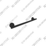 14 Inch Matte Black Towel Bar - 3D Decorative