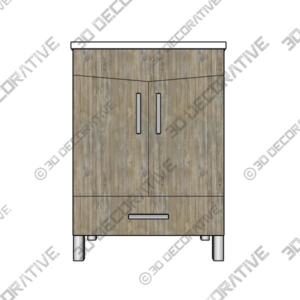 24″ Double Bathroom Vanity Set with Mirror - 3D Decorative