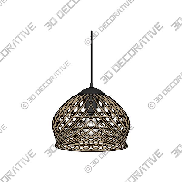 2-Layer Cross Woven Bamboo Pendant Lighting LampĀ - 3D Decorative
