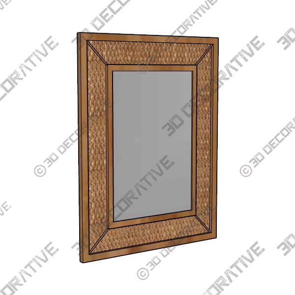 35 X 28 Inch Rectangle Rattan Wall Mirror - 3D Decorative
