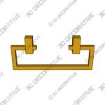 4 RAELLE SATIN BRASS HANDLE - 3D Decorative