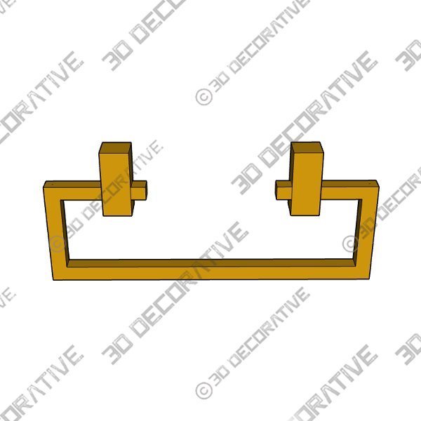 4 RAELLE SATIN BRASS HANDLE - 3D Decorative