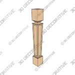Post-Leg-3-6.jpg 41" Nouveau Bar Post Leg, Alder - 3D Decorative