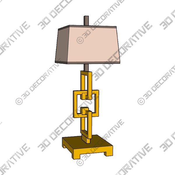 Antique Brass Square Link LampĀ - 3D Decorative