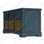 Ardina Wood Storage Bench - 3D Decorative